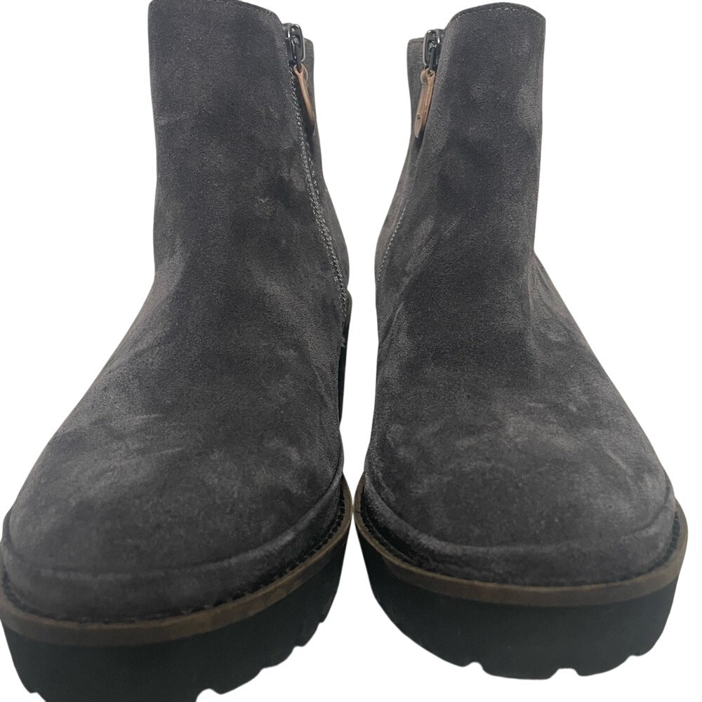 Gentle Souls by Kenneth Cole Leather Mona Charcoal Wedge Bootie Women's‎ 6.5 - Picture 2 of 12